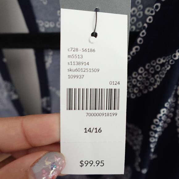 NWT Lane Bryant Perfect Kimono Sleeve V-Neck Jersey Jumpsuit Size 14/16 Leaves - Picture 6 of 16